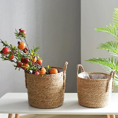 Nordic Extra Large Strawberry Flower Pot Корзина для хранения водорослей Горшечные растения Цветочная корзина Корзина для растений Плетеный напольный цветочный горшок для помещений
