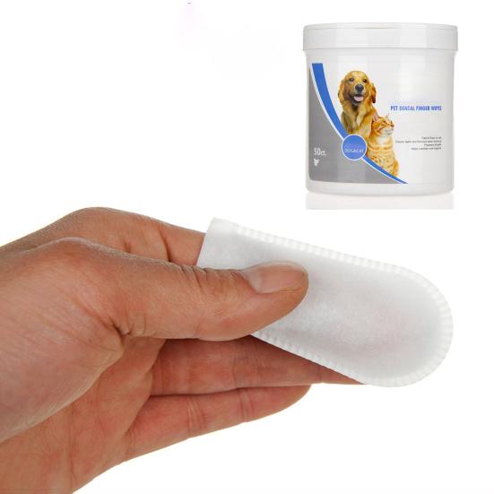 50Pcs/Box Puppy Cat Dog Dental Oral Teeth Cleaning Care Wet Wipe Pet Supplies