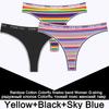 3PCS/Set Rainbow Colorful Striped Cotton Women Panties Sexy G-String Underwear Femme Finetoo Band Thong Intimate T-Back Lingerie