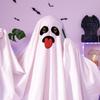 White Ghost Poncho Robe Scary Ghost Cosplay Costume Funny Halloween Cloak Cape  Stage Performance