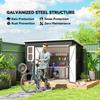 8.5 x 6ft Storage Shed Galvanised Steel Garden Shed, Metal Shed with Foundation Kit, Window, Lockable Wide Doors and Air Vents for Outdoor Patio