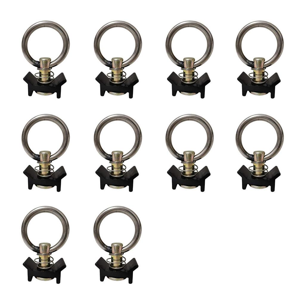 10x L Track Single Stud Fitting с круглым кольцом Tie Down Anchors Tie Downs Motorcycle Trailer Aluminum Keeper Cargo Control