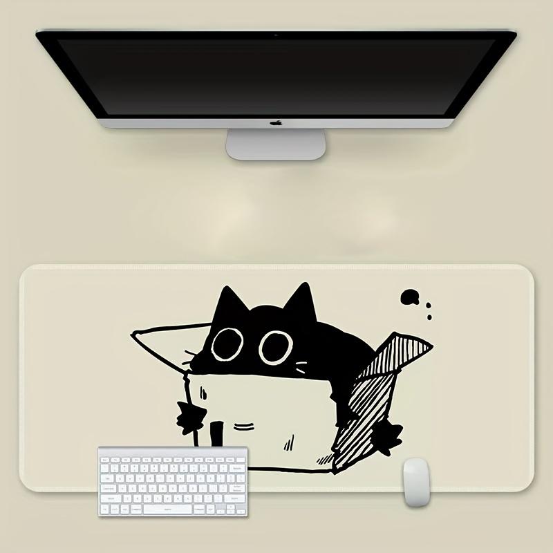 1 шт. Большой коврик для мыши с изображением мультяшного кота: Desktop Lock Edge, утолщенный дизайн, идеальная клавиатура для офисных компьютеров