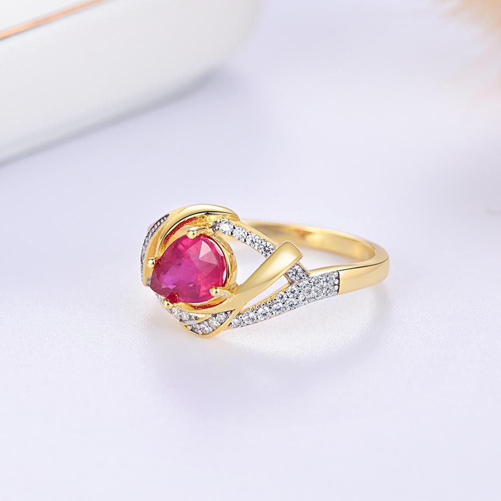 Luxury Natural Pear 6*8mm Filled Ruby Rings 925 Sterling Silver Exquisite Fine Jewelry for Women's Engagement and Wedding Gifts