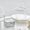 With Lid Mini Trash Can Dust Proof Desktop Storage Box New Transparent Storage Box  Workstation