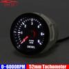 2" 52ММ Тахометр Белый Свет Точка 0-6000 об/мин Тахометр Электрический Тахометр Для 1-20 Цилиндрового Дизельного Автомобиля 12В
