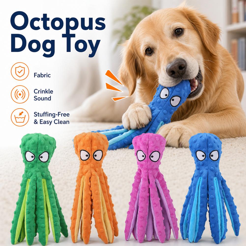 Stuffing Free Dog Toy No Stuffing Plush Interactive Squeaky Toy With Crinkle Paper For Small Medium Dogs Safe Durable Play Tool