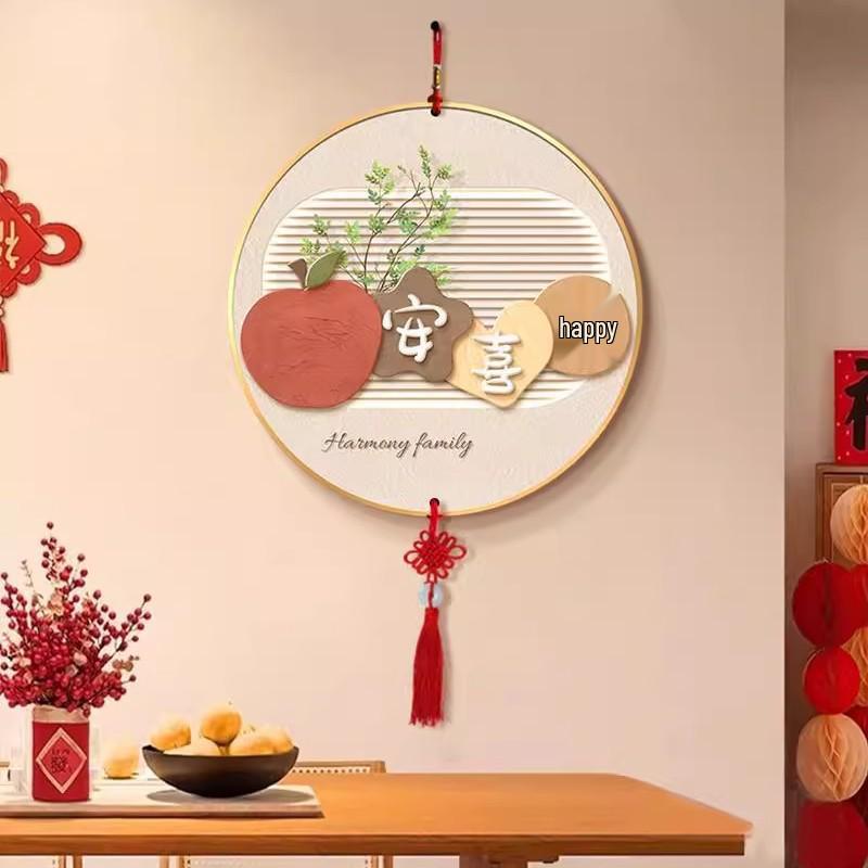 Хурма Руи Китайский Узел Настенное Искусство - Круглая Декоративная Картина для Гостиной