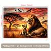 1 piece African Savannah Sunset Lion Family Wall Tapestry, perfect for living room, bedroom, office and outdoor decorati