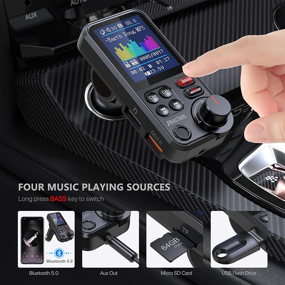 BT93 Car Wireless Bluetooth Radio FM Transmitter MP3 Player Audio Charging Handsfree Adjustable BASS High/Low MP3 Equalizer