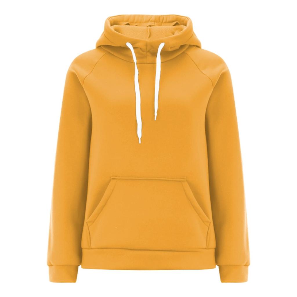 Women's Casual Loose Solid Color Long-sleeved Crewneck Sports Hoodie