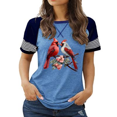 Женский летний топ размера плюс с круглым вырезом, короткими рукавами и цветочным принтом, свободного покроя