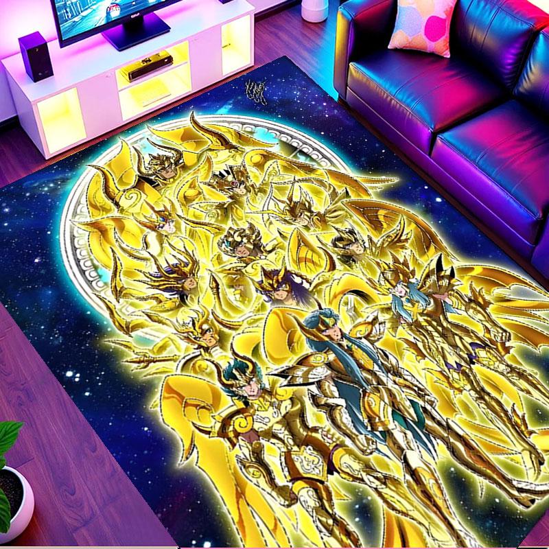 Saint Seiya Print Rug, Washable Floor Carpet, For Entryway Dorm Laundry Room Office Study, Home Decor Birthday Christmas Gift