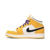 Air Jordan 1 Mid Grade School 'Lakers' (Unisex) University Gold / Pale Ivory-Court Purple-Black Kids' Basketball Shoes BQ6931 700