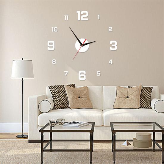 Luminous Arabic Numerals Clock Modern Design Battery Powered Silent Decorative 3D DIY Wall Clock for Living Room