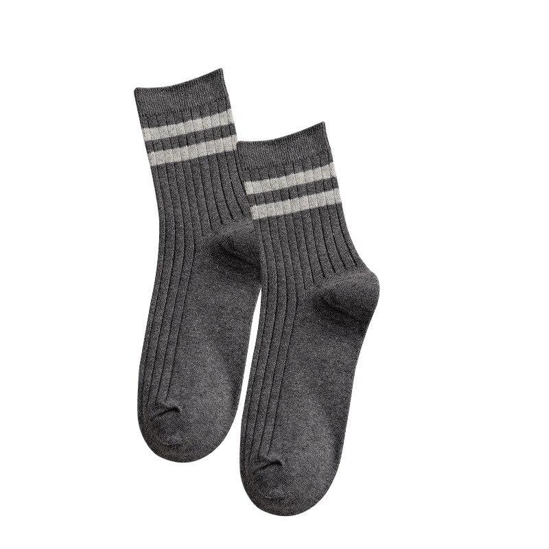 New Striped Cotton Sweat-absorbing Anti-friction Mid-calf Sports Socks Unisex Baseball Socks Basketball Socks Running Socks