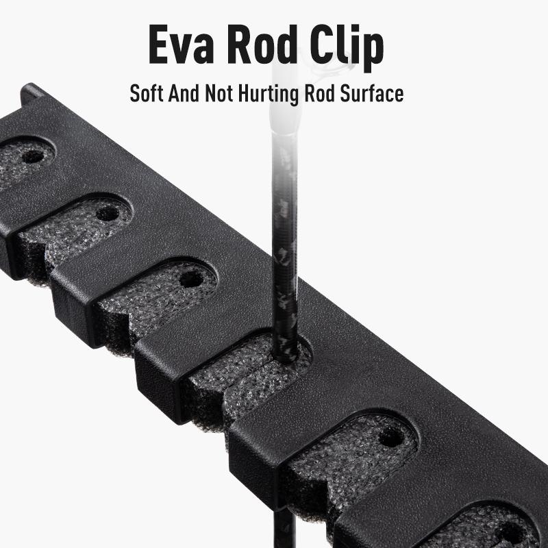 Kingdom Вертикальная стойка для 6 удочек, держатель для удочки, подставка для удочки, экономия места, инструменты для рыболовных снастей, простая установка, поддержка удочки