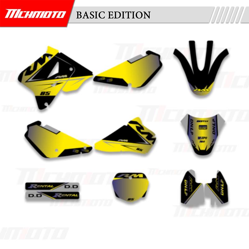 MCHMFG Полный Комплект Графических Фонов Наклеек Стикеры Комплекты Для SUZUKI RMZ85 RM 85 2001-2018 Номер Имя