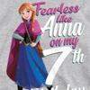 Frozen Childrens/Kids Fearless Like Anna Heather 7th Birthday Pullover Hoodie