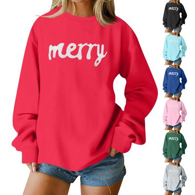 Женские топы Женский свитшот с длинным рукавом Повседневный с круглым вырезом Свободного кроя Пуловер Флисовые топы