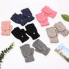 Women'S Gloves Twist Half-Finger Gloves Imitation Cashmere Flip Gloves Outdoor Warm And Cold-Proof Gloves