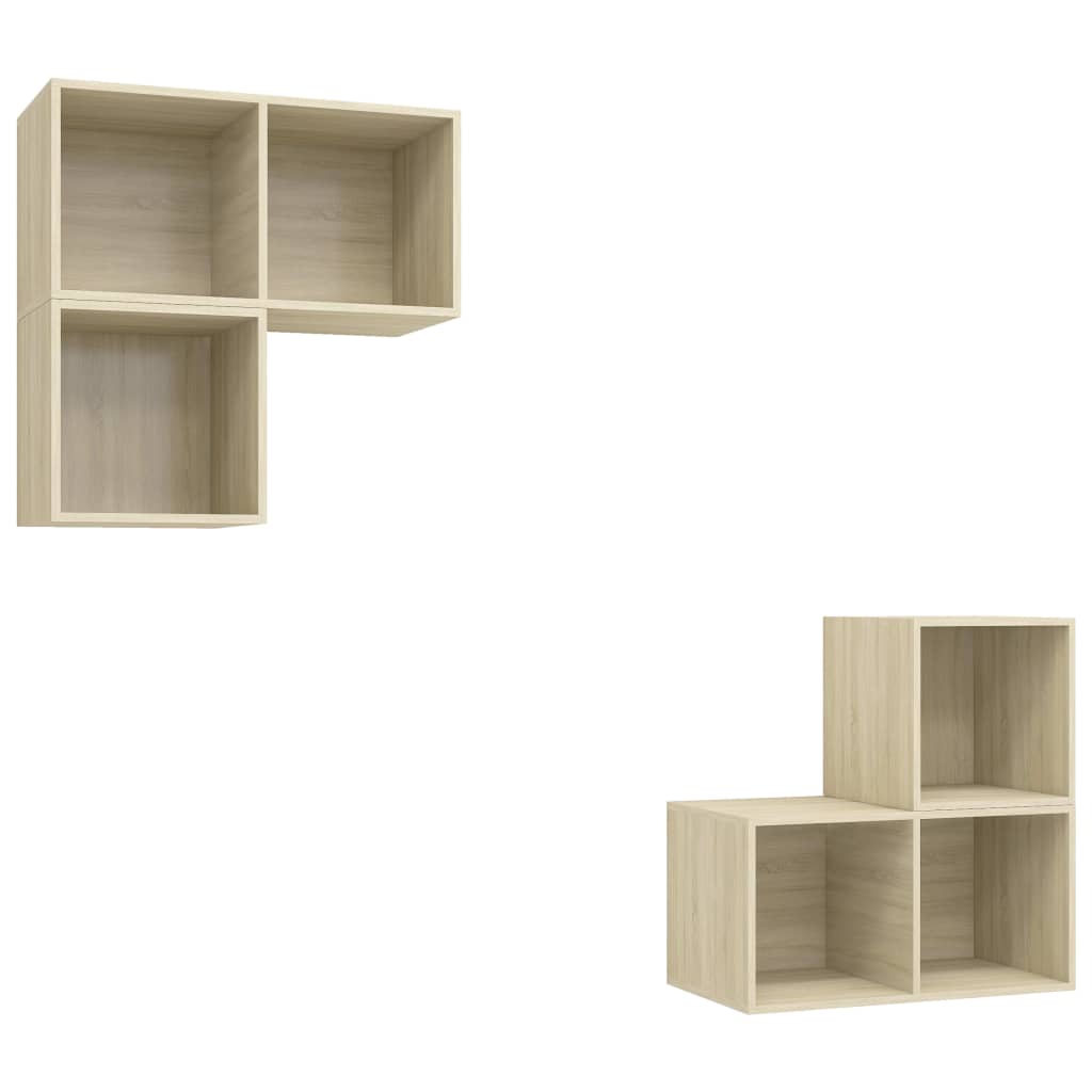 4 piece TV cabinet set in Sonoma oak effect particle board