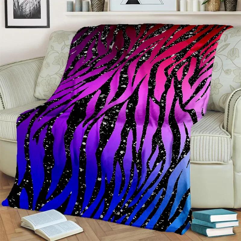 Одеяло HD с цветным 3D узором в полоску зебры, мягкое одеяло для дома, спальни, кровати, дивана, пикника, путешествия, офиса, одеяло, детское одеяло