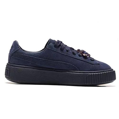 Puma Womens Suede Platform 'Gem' (women's sizes) Peacoat-Peacoat Skate Shoes 367452 01