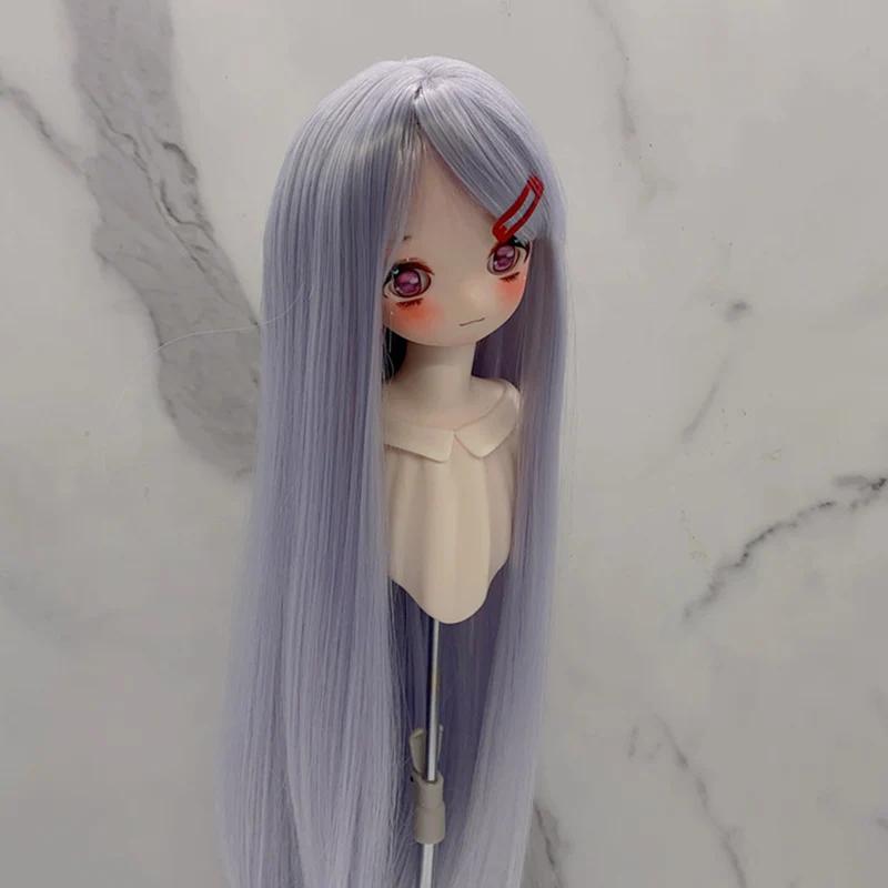 Новый парик для кукол BJD 13, 14 и 16 дюймов с челкой, длинный прямой парик, аксессуары для макияжа DIY для девочек