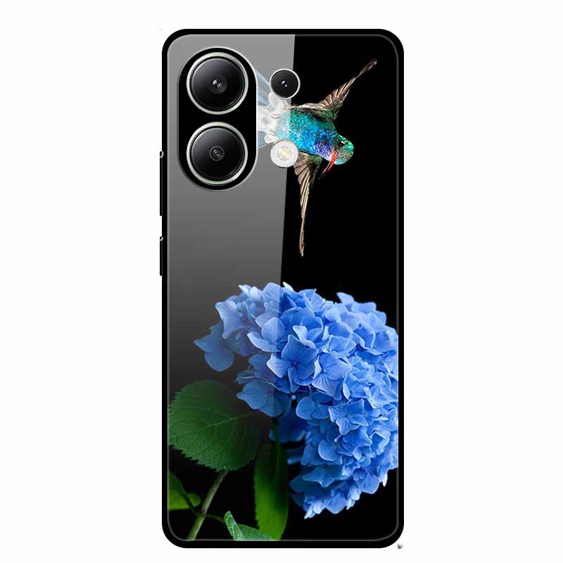Стеклянный чехол для Xiaomi Redmi Note 13 Чехол Мягкий бампер Закаленное стекло Жесткая задняя крышка Для телефона Redmi Note 13 Pro Чехол Funda Coque