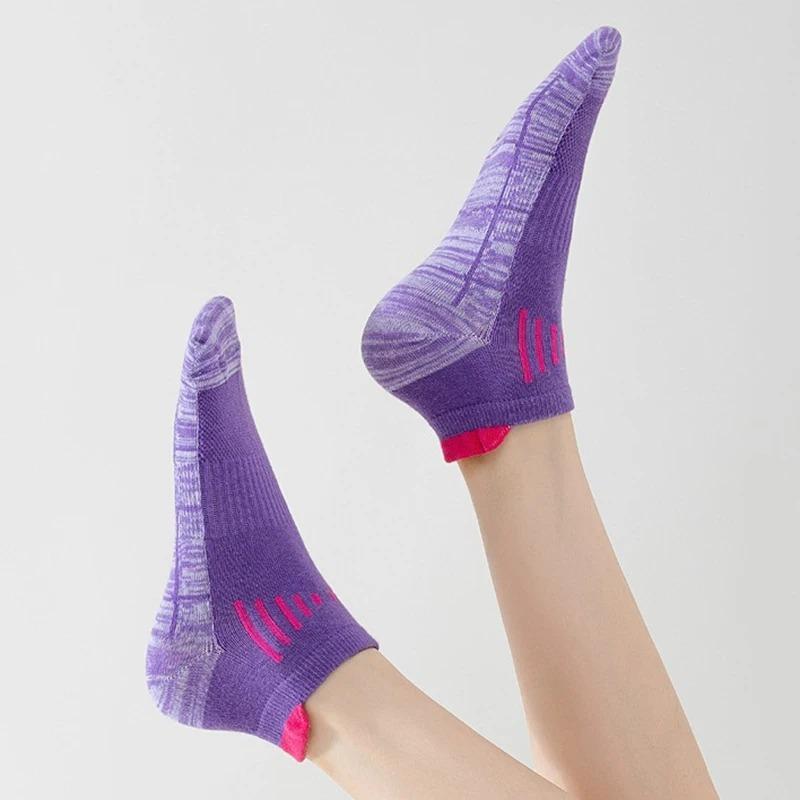 10 Pairs Unisex Men Women's Functional Sports Socks Towel Sole Non-slip Color Blocking Breathable Running Socks Lot