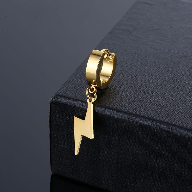 1 шт., унисекс, нержавеющая сталь, панк, мужские, черные, клипсы, геометрические, треугольные, звездные, подвесные, серьги, женские, готические, ювелирные изделия