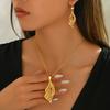 Позолоченная 18К длинная цепочка для ключицы, универсальные серьги, ближневосточный ювелирный набор для женщин