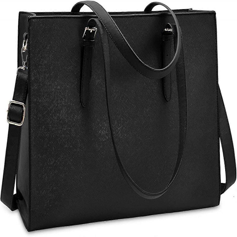 Large Capacity Handbag Shoulder Bag Women's Laptop Bag Waterproof Lightweight Leather 15.6" Laptop Handbag Business Office Briefcase