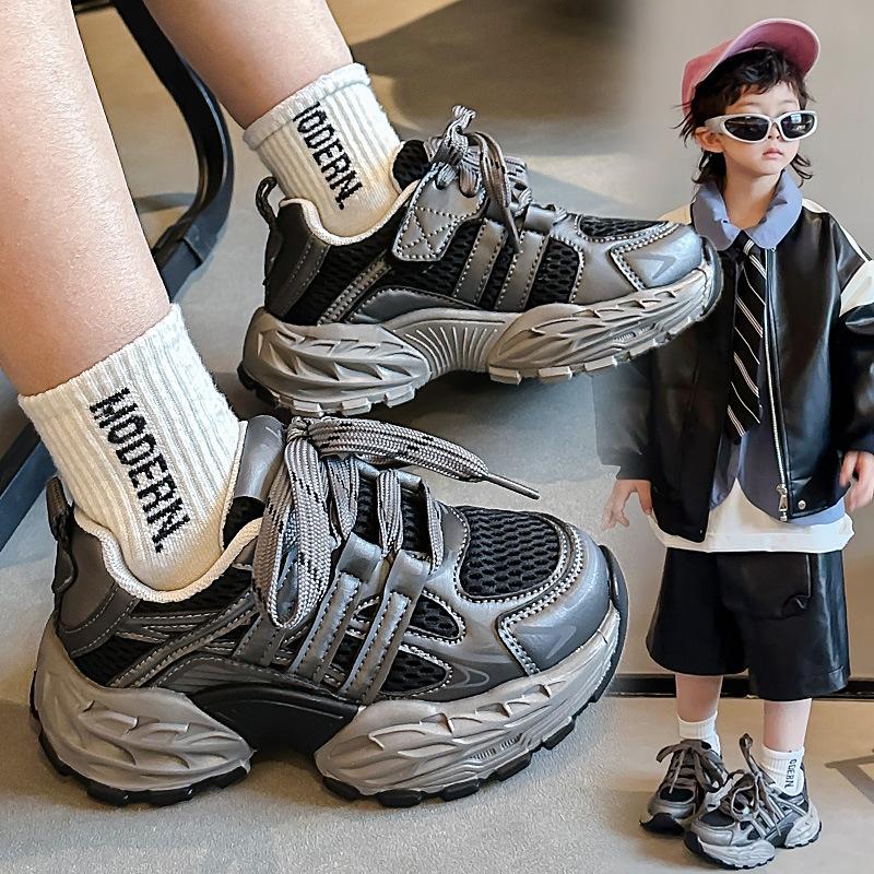Girls' Sneakers2026Spring and Autumn New Style Children's Lightweight Soft-Soled Dad Shoes Popular Boys' Running Shoes Casual Shoes