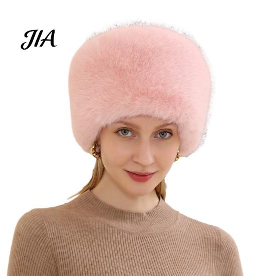 Повседневная шапка для женщин, пушистая без полей, теплая из искусственного меха, однотонная, зимняя, для ушанки, плюшевая, пушистая, ведро, для холодной погоды, стильная