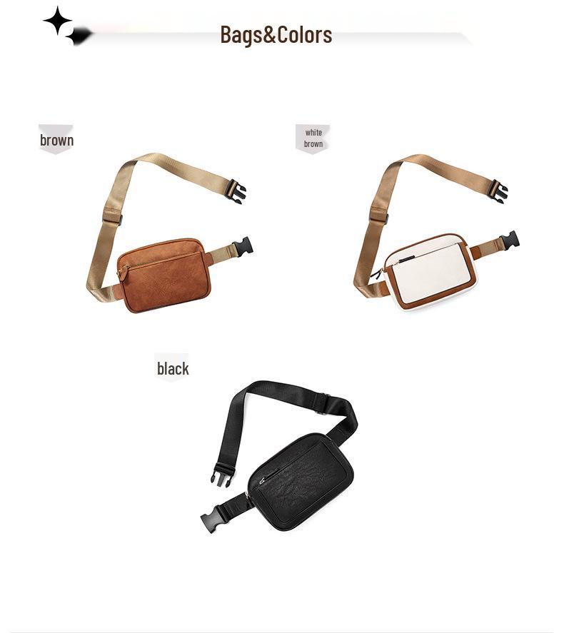 Unisex PU Leather Crossbody Fanny Pack with Adjustable Strap