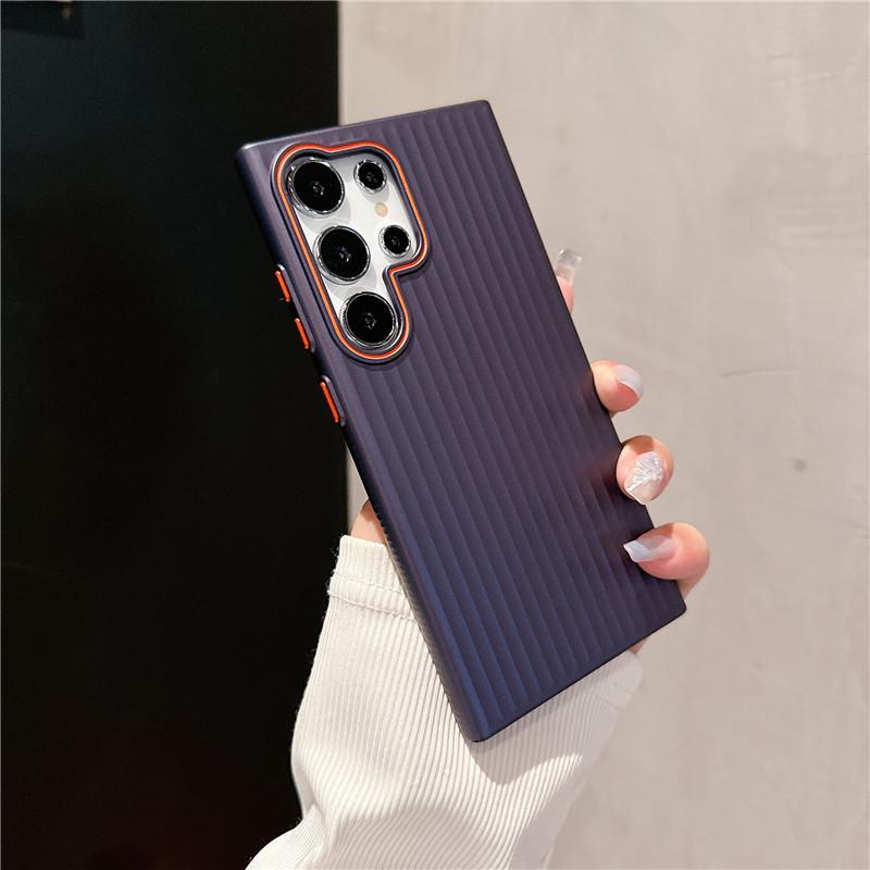 Для Samsung Galaxy S24 S23 S22 Plus Ультрарифленое зернистое покрытие Металлическая краска Противоударный противоскользящий чехол для задней крышки из ПК с защитой от отпечатков пальцев