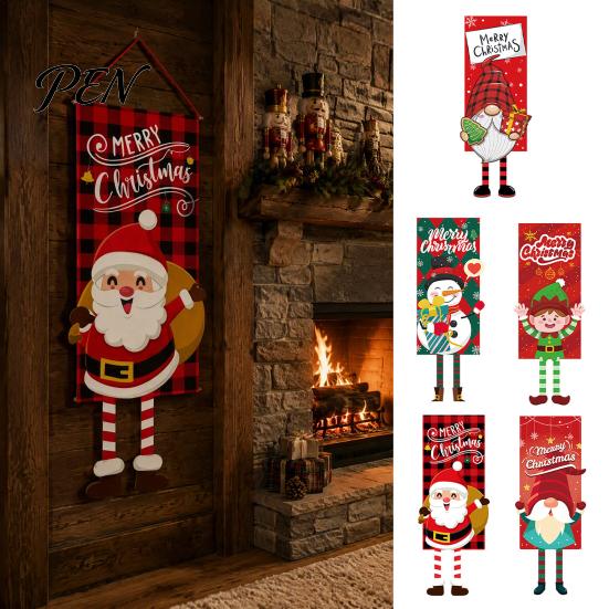 Рождественские украшения для дома, Баннер с надписью Christmas Decorations с веревкой для подвешивания, Праздничные флажки с эльфом/снеговиком/гномом для дверного проема, Праздничные
