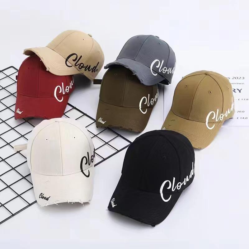 Hard Top Cap Women'S Spring And Summer Letters Big Head Circumference Hat Baseball Cap Sun Hat Men'S Trendy Embroidery