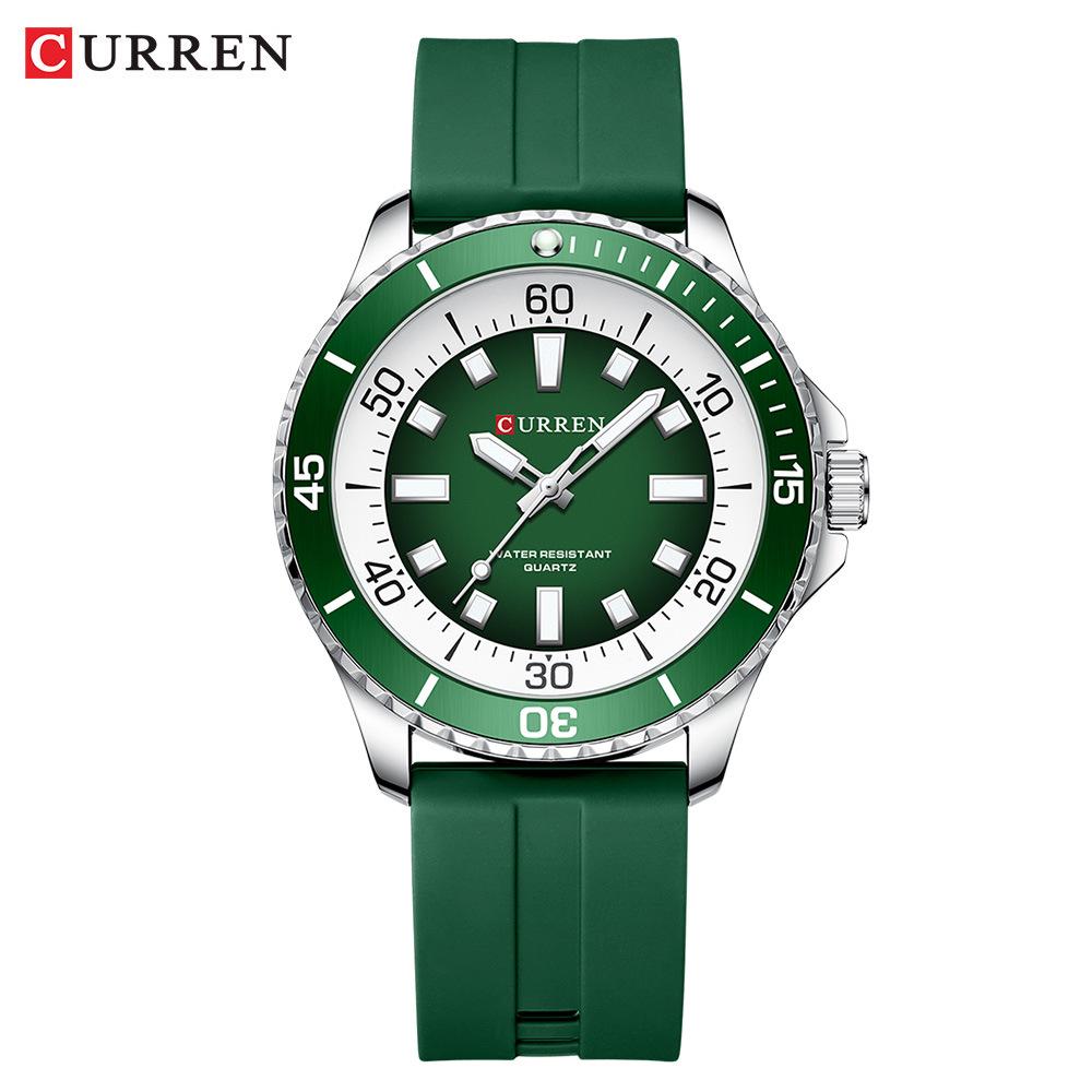 CURREN 8448 Унисекс Водонепроницаемые Круглые Часы с Резиновым Ремешком - Подходят для Мужчин и Женщин