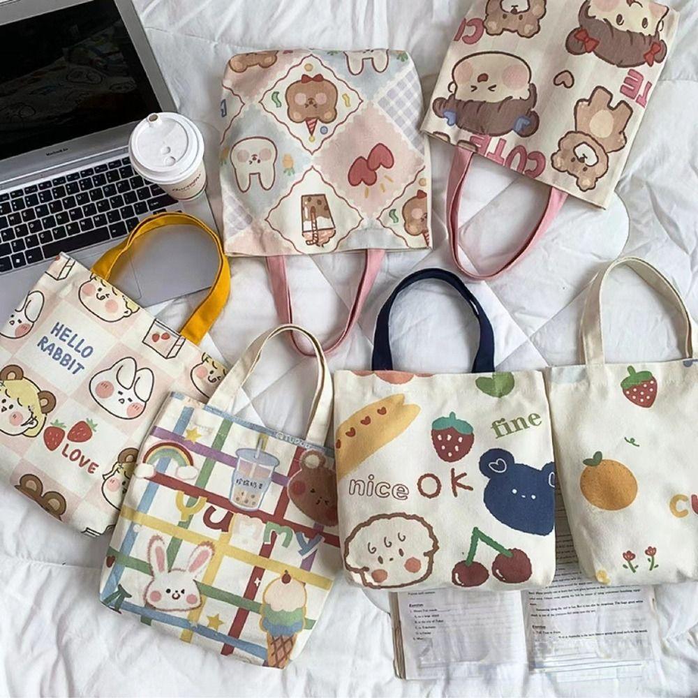 Мультяшная мода INS Стиль пикник сумки школьная сумка женская сумка сумки-мессенджеры холщовая сумка