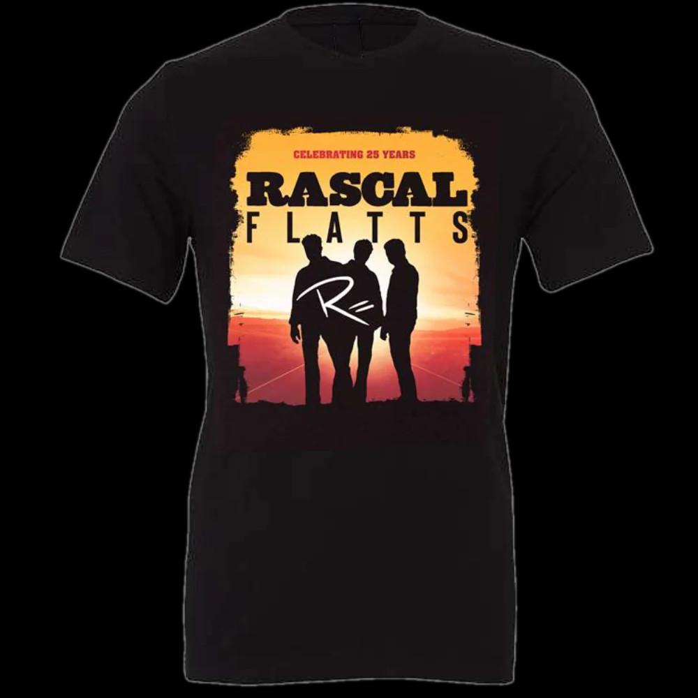 Коллекция Rascal Flatts 2025 Черная футболка с принтом тура Короткий рукав S-5XL DO485 Унисекс футболка