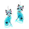 [Q1305] - Designer Sleepers 'Lilipoupettes' (cat) Turquoise - 35x15 Mm