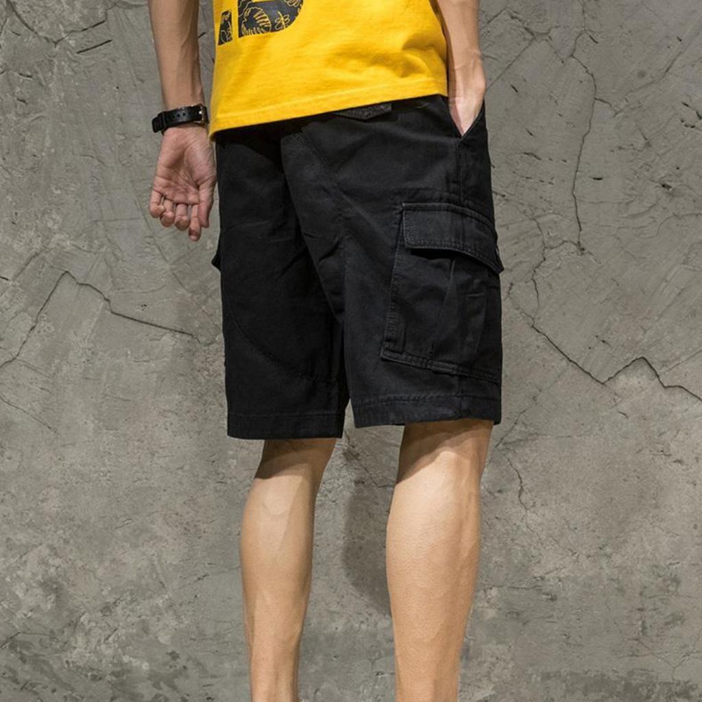Летние рабочие шорты, мужские брендовые сто трендовые мужские брюки, свободные спортивные повседневные брюки с пятью точками, мужские