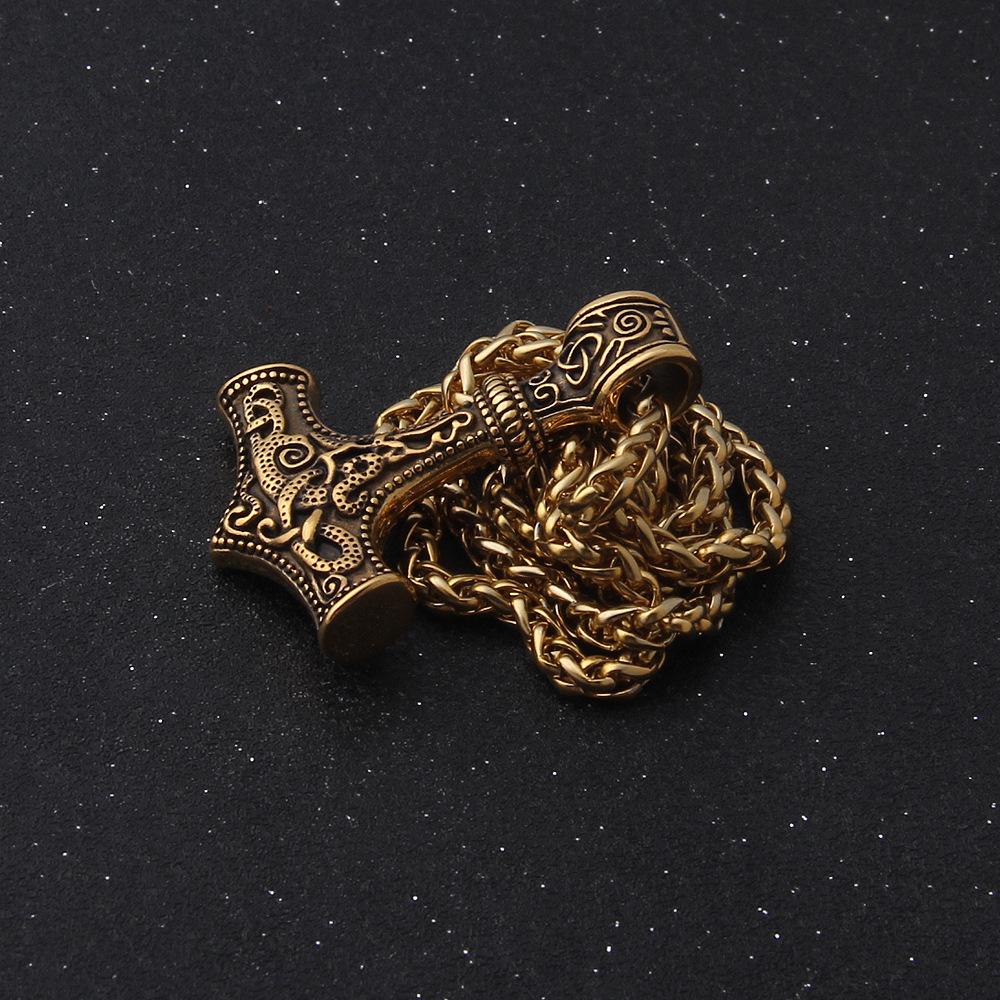 Винтажное ожерелье из нержавеющей стали с молотом Тора, скандинавское ожерелье с подвеской в виде викингов, скандинавский норвежский мужской амулет в стиле хип-хоп, ювелирные изделия в подарок