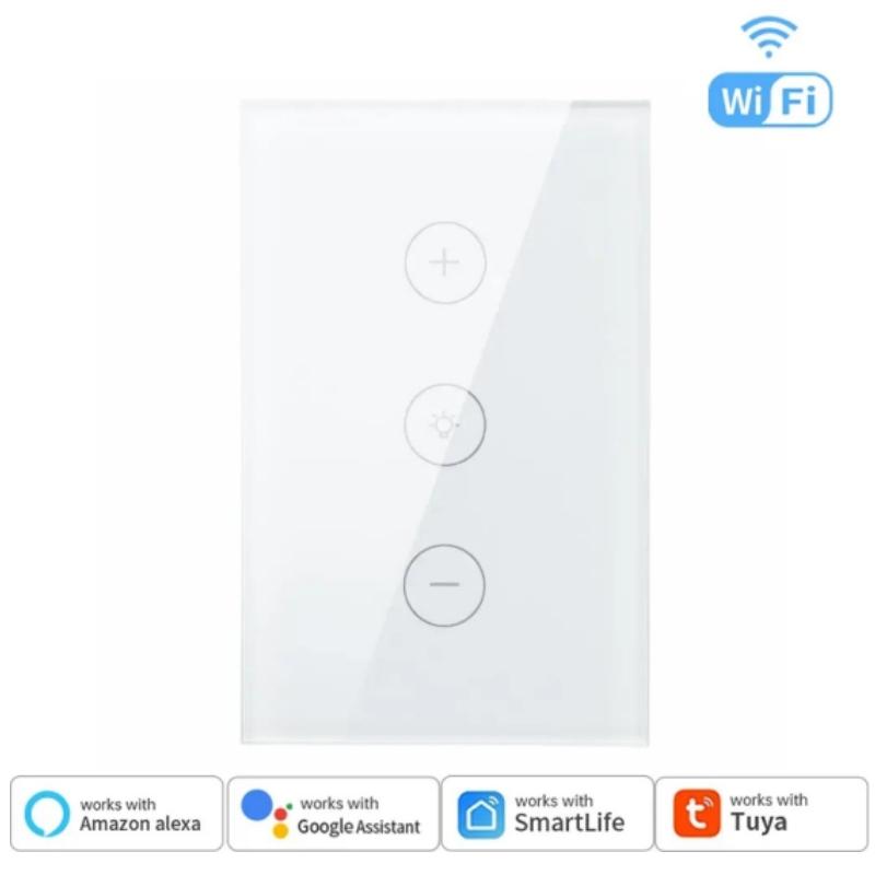 Tuya WiFi Smart Touch Light Dimmer Switch US Standard Smart Life Voice Control AC110-240V Работает с Alexa Google Home