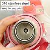 500ML Kids Thermos Bottle Stainless Steel Straw Cup With Case Cartoon Leak-Proof Vacuum Flasks Children Thermal Water Bottle