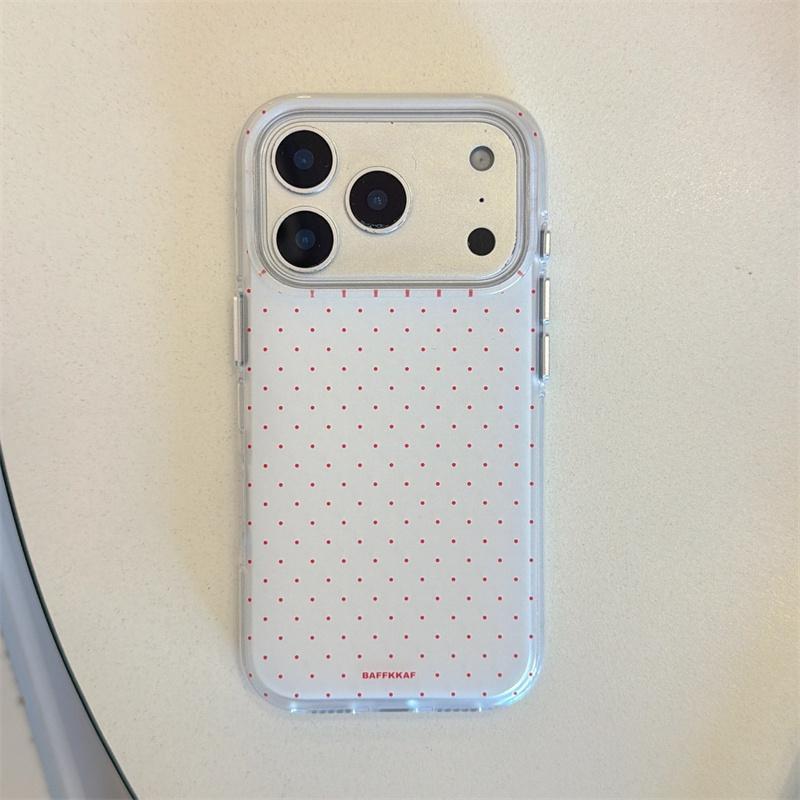 Минималистичный Чехол для Телефона с Мелкими Точками для iPhone 17 Pro 16 15 14 Pro Max, 4 Цвета, Двусторонний IMD, Ударопрочный