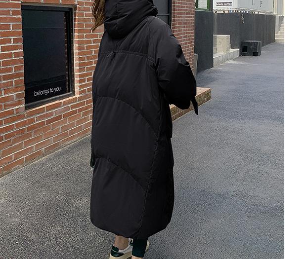 Женские зимние пальто и куртки, свободные парки средней длины с женским черным топом с капюшоном